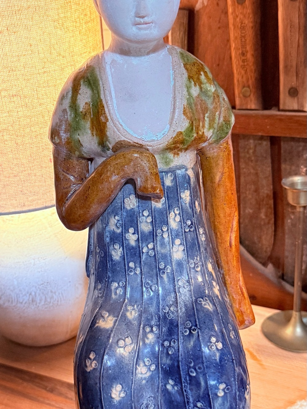 Chinese Tang Dynasty sancai court lady figurine